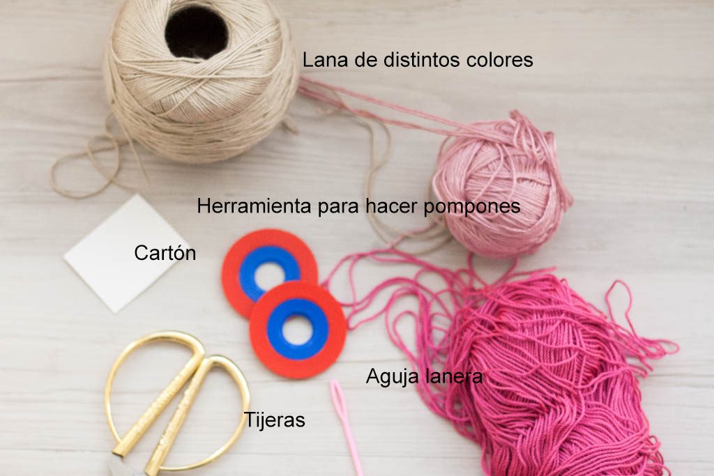 materiales para hacer pompones